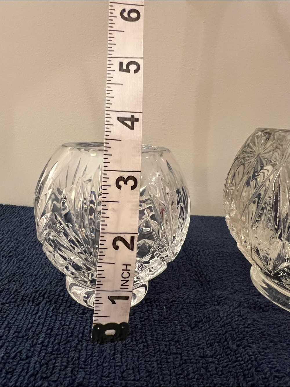 2 Clear Crystal/Cut Glass Decorative Bowls/Vases/Candle Holders - Like New - Picture 7 of 11